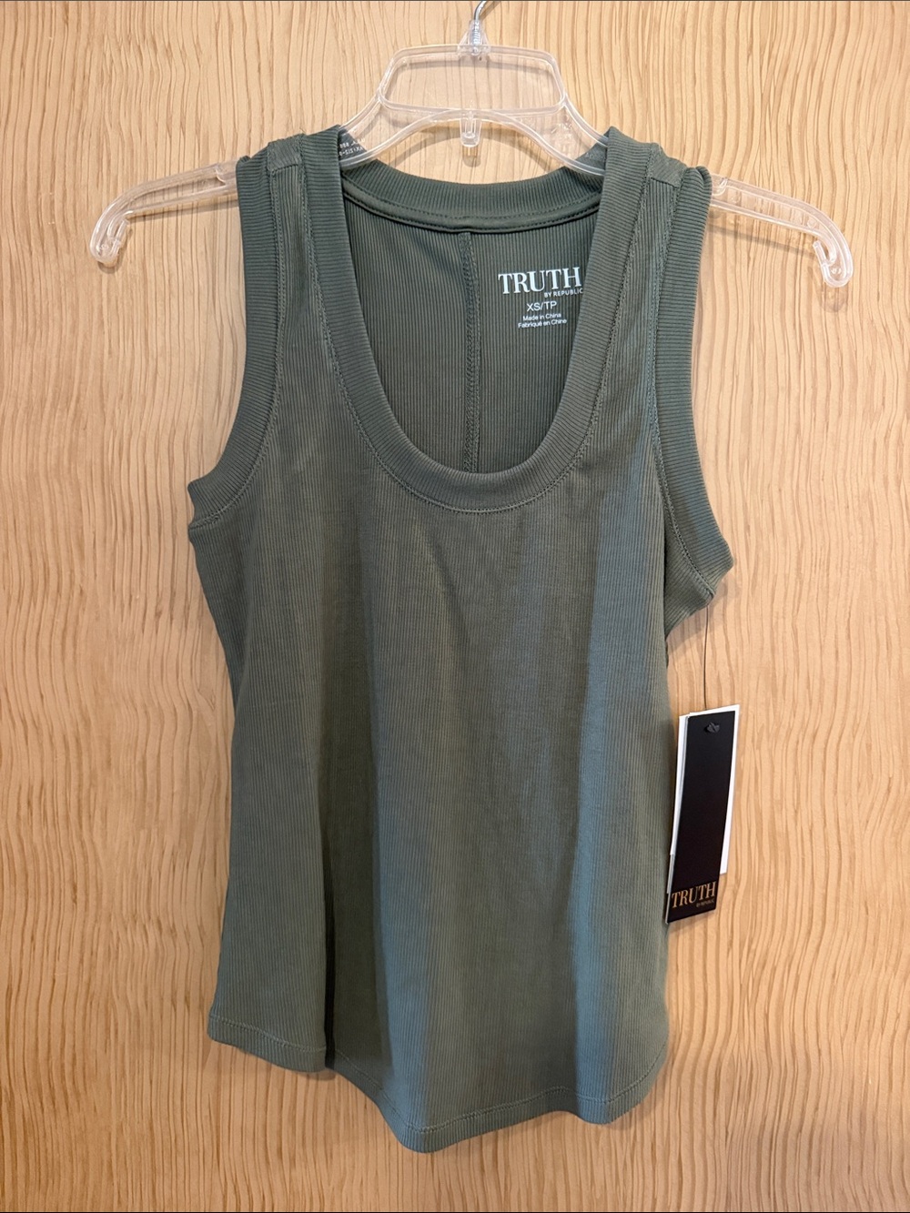 Truth Olive Green Ribbed Scoop-Neck Tank
